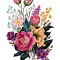 Sticker decorativ, Flori, Multicolor, 85 cm, 1216STK-2