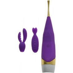 Vibrator Alice cu 2 Capete de Schimb Silicon Mov Passion Labs