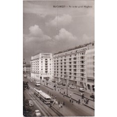 Bucuresti. Pe b-dul g-ral Magheru (circulata 1963)