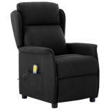 vidaXL Fotoliu de masaj, negru, textil