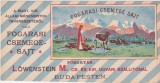 Eticheta veche reclama FOGARASI CSEMEGE SAJT &ndash; Budapesta &ndash; perioada Imperiul Austro-Ungar &ndash; vintage