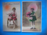 HOPCT 1806 COPII--ROMANTICA-FRANTA-LOT 2 CARTI POSTALE VECHI-CIRCULATE