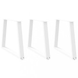 VidaXL Picioare de masă &icirc;n formă de V, 3 buc., alb, 80x(72-73,3) cm, oțel