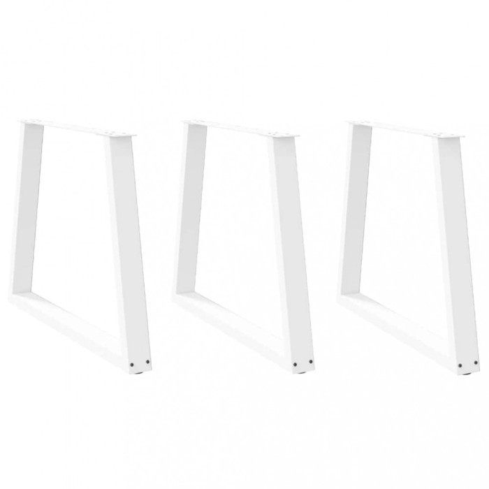 vidaXL Picioare de masă &icirc;n formă de V, 3 buc., alb, 70x (72-73,3) cm, oțel