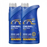 Pachet 2 litri Ulei Motor MANNOL Diesel Extra 10W40 - Hidrosintetic, cu Ester (Motoare Turbo Diesel)