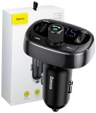 MODULATOR AUTO FM Baseus T-Typed, BT 4.2, 2 x USB 5V/3.4A max, 12V-24V, frec FM: 87,5-108.0MHZ,MP3/WAV/FLAC/APE/WMA, answer/reject/hang up/redial, bk