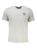 Tricou barbati, cu mini logo brodat, Regular fit, Gri deschis (Marime: 2XL), North Sails