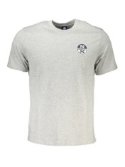 Tricou barbati, cu mini logo brodat, Regular fit, Gri deschis, S foto