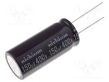 Condensator electrolitic NICHICON THT 150uF 400VDC &Oslash;18x40mm &plusmn;20%