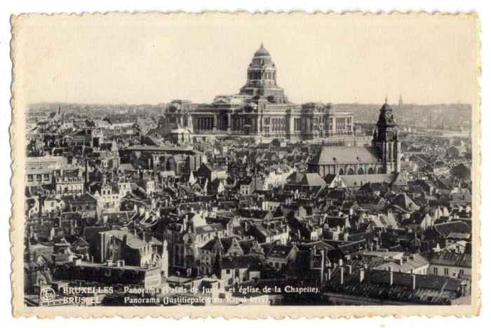AD 1028 C. P. VECHE -BRUXELLES -PANORAMA(PALAIS DE JUSTICE ET EGLISE..) -BELGIA
