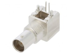 Conector BNC PCB Unghi Drept cu Post foto