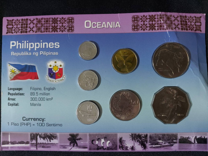 Seria completata monede - Filipine 1983-1993, 7 monede