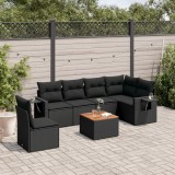 Cumpara ieftin Gossi set canapele de gradina cu perne, 7 piese, negru, poliratan