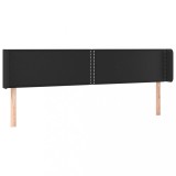 Cumpara ieftin Tablie de pat cu aripioare negru 203x16x78/88cm piele ecologica