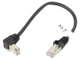Patch cord F/UTP 5e ecranat negru 0,25m, Goobay