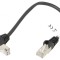 Patch cord F/UTP 5e ecranat negru 0,25m