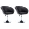 Scaune de bucatarie pivotante, 2 buc., negru, piele ecologica