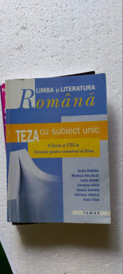 LIMBA SI LITERATURA ROMANA CLASA A VII A TEZA CU SUBIECT UNIC DOBRA foto