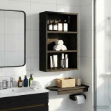 vidaXL Dulap de perete pentru baie Stejar Negru 40 x 16 x 62,5 cm 889368