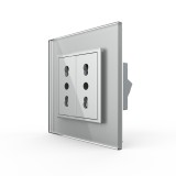 Cumpara ieftin Priza dubla module inguste Livolo cu rama din sticla - standard german SmartElectro IntelligentHouse