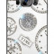 Husa cu pietricele + inel rotativ &#039; Clock &#039; Samsung Galaxy S8 , Alb