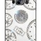 Husa cu pietricele + inel rotativ &#039; Clock &#039; Samsung Galaxy S8 Plus ; S8+ , Alb