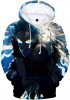 No Hero Academia Hoodie 3D imprimat cu glugă pulover pulover albastru X-Large, Oem