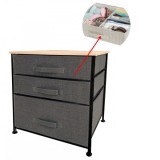 Comoda 3 sertare Textile si Organizator 48x40x53cm Grunberg TB69 Gri