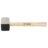 Ciocan de cauciuc Topex 58 mm, 450 g, alb-negru, maner lemn