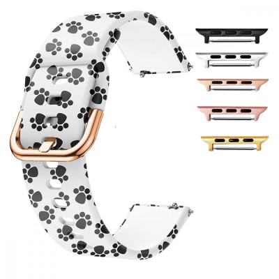 Curea silicon, compatibila Apple Watch 9|8|7|6|5|4|3|2|1 Series, 41mm|40mm|38mm, Little Paw foto