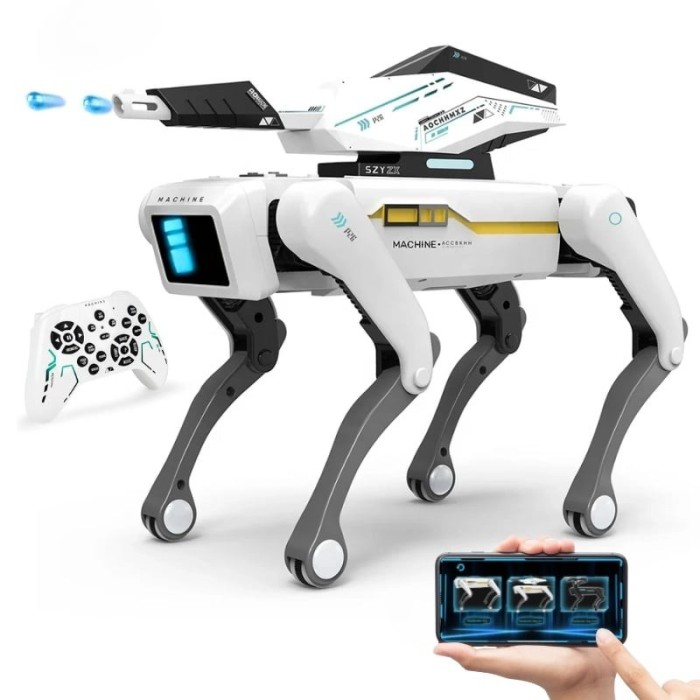 Robot Caine Inteligent iUni 8006 cu Bile din Hidrogel, Expandabile in apa, Control Telecomanda, APP, Comenzi Vocale, Programabil, 25+ Functii Interact