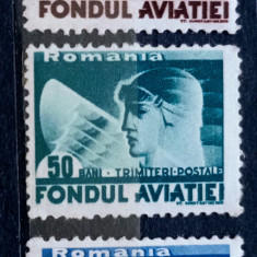 Romania 1936 trimiteri postale fondul aviatiei , serie 3v nestampilata