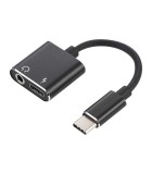 Cablu adaptor USB Type C tata - Jack 3.5 mm mama STEREO si USB Type, Well