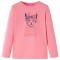Tricou cu m&acirc;neci lungi pentru copii, roz, 128