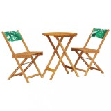 Cumpara ieftin Set mobilier bistro, 3 piese, textil model frunze/lemn masiv