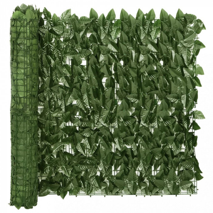 vidaXL Paravan de balcon, frunze verde &icirc;nchis, 500x75 cm