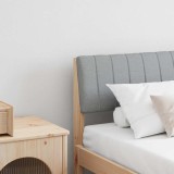 VidaXL Tăblie tapițată Gri deschis 180 cm Lemn de pin masiv 879214