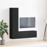 VidaXL Set comodă TV Pe perete 4 pcs Stejar negru 130.5 x 30 x 140 cm