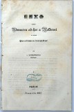 I Gheorghiu Ceva despre adunarea ad-hoc a Moldovei si despre Questiunea teranilor 1857 Paris Moldova istorie politica