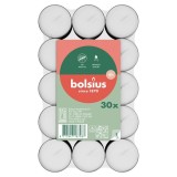 Lumanari pastila Bolsius albe, 6 ore ardere, set 30 bucati