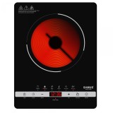 Plita Electrica Vitroceramica Samus PSVFE-11BG4, Infrarosu, Portabila, 2000 W, Control Tactil, 10 Trepte putere, Presetari multifunctionale: Steam, He