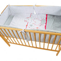 Lenjerie MyKids My Zoo Rosu 4+1 Piese 120x60 cm GreatGoods Plaything