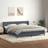 vidaXL Pat box spring cu saltea, gri &icirc;nchis, 180x220 cm, catifea 3318502