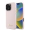 Husa Guess iPhone 16 Pro Silicone Script Metal Logo &amp; Frame, roz, GUHCP16LSMBSLP