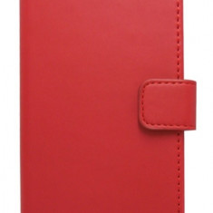 Husa tip carte cu stand universala reglabila (Modern) rosie pentru telefoane cu diagonala de 4 - 4,5inch