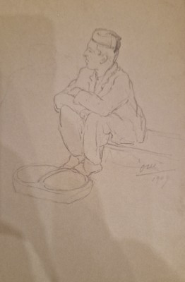 Otilia Michail Oteteleșanu, Asteptare (1909), creion/ hartie foto