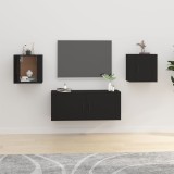 Cumpara ieftin Dulapuri TV montate pe perete, 2 buc., negru, 40x34,5x40 cm