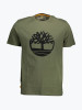 Tricou barbati din bumbac organic cu imprimeu cu logo si croiala Regular fit, Verde inchis XL, Verde inchis, XL INTL, XL (Z200: SIZE (3XSL --&gt;5XL)), Timberland
