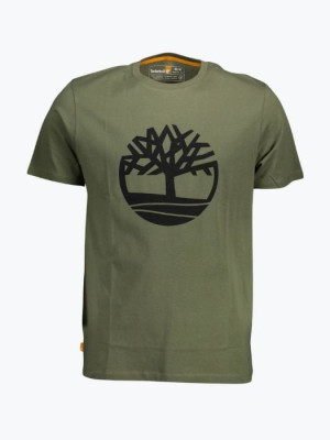 Tricou barbati din bumbac organic cu imprimeu cu logo si croiala Regular fit, Verde inchis 2XL, Verde inchis, 2XL INTL, 2XL+ (Z200: SIZE (3XSL -- foto