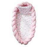 Set patut portabil, cuib pentru bebe, cu perna,saltea si bumper, baby nest